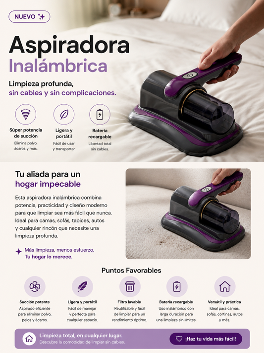 Aspiradora Inalámbrica Portátil UV